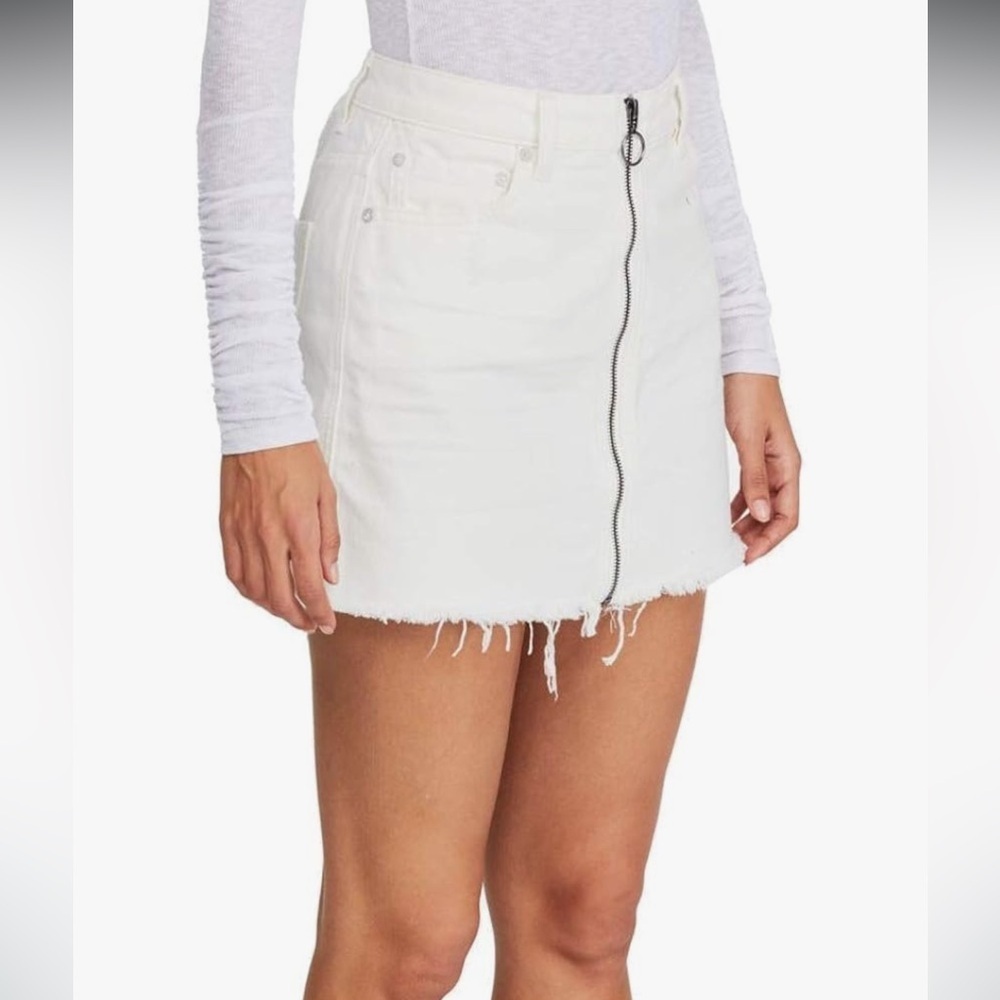We The Free "Zip It Up" Denim Skirt by Free People